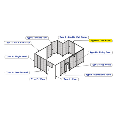 G5-1400-1000-0150-EYPTK DOOR-ROBUST FRAME, HANDLE/INTERNAL EGRESS ON RIGHT 1400MM X 1000MM 1/4" POLYCARBONATE, AS A KIT
